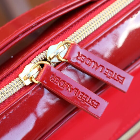 Estee Lauder Make Up Bag Red Case Cosmetic Bag - Picture 3 of 15